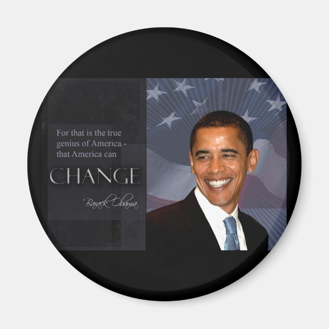 Obama Zitat Magnet (Vorne)