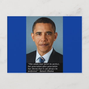 Obama zur Vollkommenheit der Gewerkschaft Postkarte