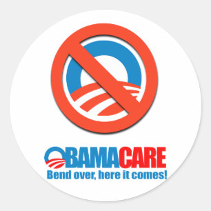 Obamacare - Biegung hierhin kommt sie Runder Aufkleber