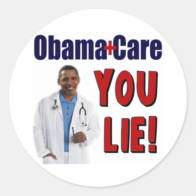 ObamaCare: "Du lügst!" Runder Aufkleber (Vorderseite)