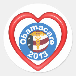 Obamacare Herz-Aufkleber Runder Aufkleber