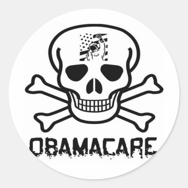 Obamacare Runder Aufkleber (Vorderseite)