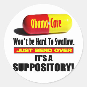 ObamaCare - Suppository Runder Aufkleber
