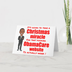 ObamaCare Website Weihnachtswunder Feiertagskarte