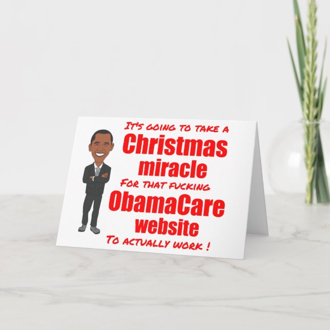 ObamaCare Website Weihnachtswunder Feiertagskarte (Vorderseite)