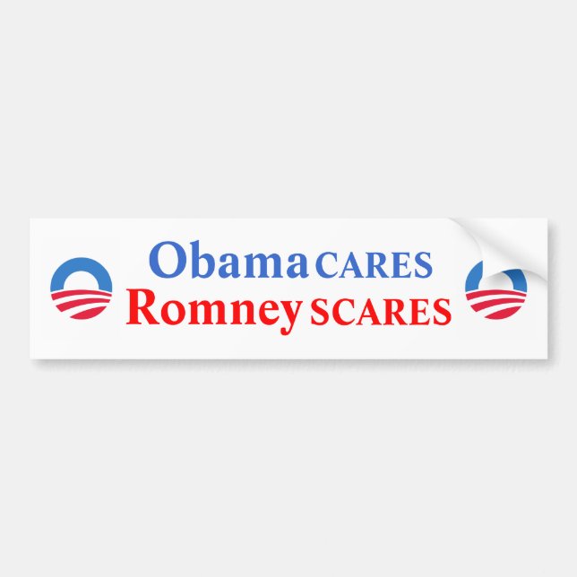 ObamaCARES/RomneySCARES Autoaufkleber (Vorne)