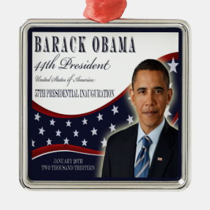 Obamaeinweihungs-sammelbare Verzierung 2013 Silbernes Ornament