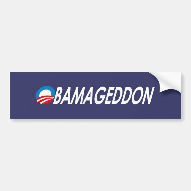 Obamageddon Weiß Autoaufkleber (Vorne)