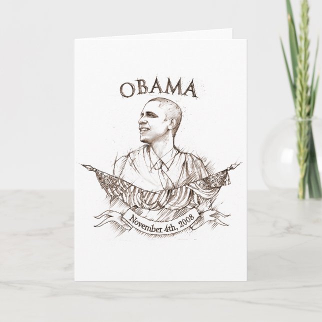 Obamagedenkgruß-Karte Karte (Vorderseite)