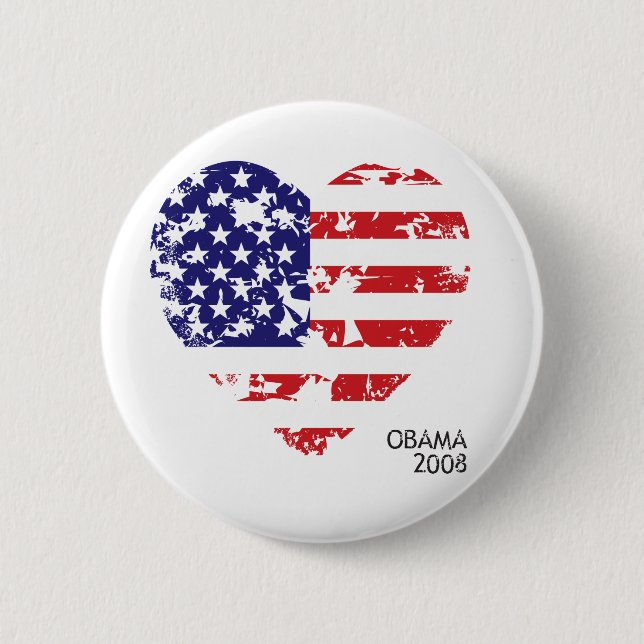 Obamaherz-Flaggen-Knopf 2008 61025 Button (Vorderseite)