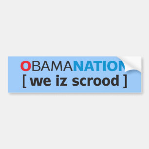 OBAMANATION - wir sind scrood Autoaufkleber