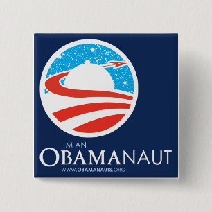 Obamanaut quadratischer Knopf Button