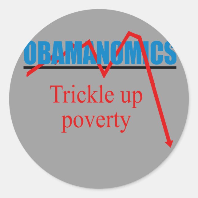 Obamanomics - Armutsbekämpfung Runder Aufkleber (Vorderseite)