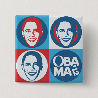 ObamaPop-Kunst-Quadrat-Knopf 2012 Button