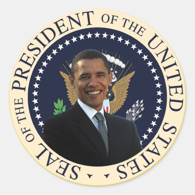 ObamapräsidentenSiegel Runder Aufkleber (Vorderseite)