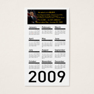Obamas Amtseinführung 2009 Kalender-Visitenkarten