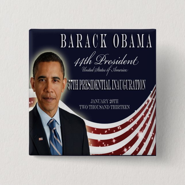 Obamas Amtseinführung 2013 - Schaltfläche Button (Vorderseite)