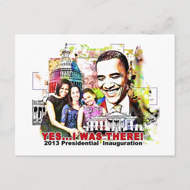 Obamas Amtskarte für die Amtseinführung des Präsid Postkarte (Vorderseite)