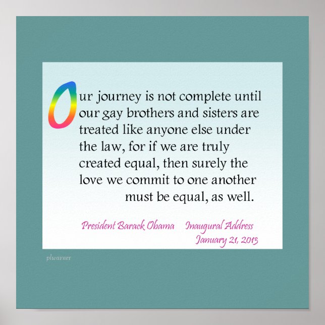 Obamas Antrittsrede - LGBT Poster (Vorne)