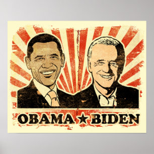 Obamas Biden Portraits Print Poster