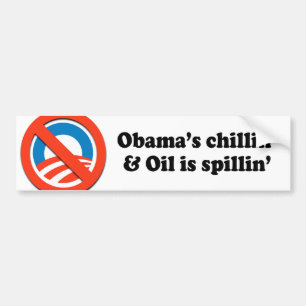 OBAMAS CHILLIN UND ÖL IST SPILLIN AUTOAUFKLEBER