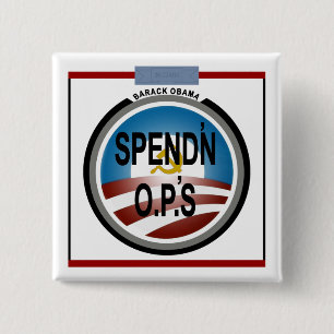 Obamas Felsen-Inspiriertes Logo Button