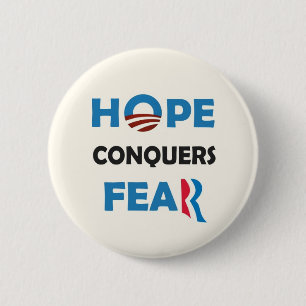 Obamas HOFFNUNG erobert Romneys FURCHT Button