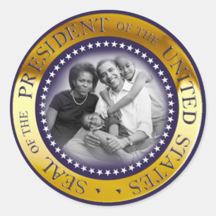 Obamas Siegel Portrait Runder Aufkleber