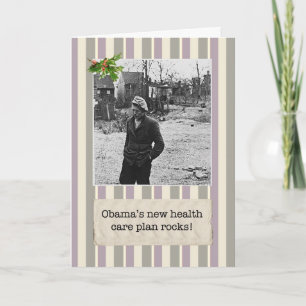Obamas Weihnachtskarten für den Gesundheitsplan Feiertagskarte