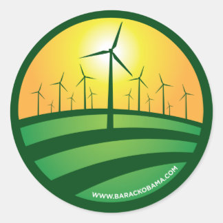 Obamas Wind des Wandels 4x4 Runde Aufkleber