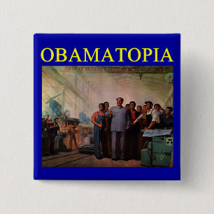 OBAMATOPIA Antiobama Entwurf Button