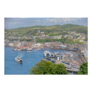Oban Harbour Aerial von Pulpit Hill Fotodruck