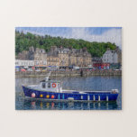Oban Port Scotland Fishing Boat Sea Travel Puzzle<br><div class="desc">Dieses atemberaubende Puzzle zeigt das historische Dorf Oban in Schottland mit einem Fischerboot im Vordergrund #oban #scotland #fun #stockstopffers #games</div>