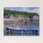 Oban Port Scotland Fishing Boat Sea Travel Puzzle<br><div class="desc">Dieses atemberaubende Puzzle zeigt das historische Dorf Oban in Schottland mit einem Fischerboot im Vordergrund #oban #scotland #fun #stockstopffers #games</div>