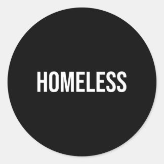 obdachlos runder aufkleber