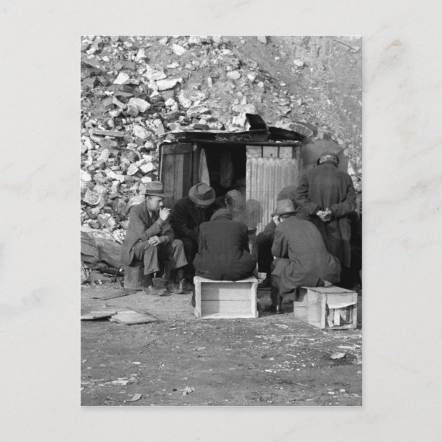 Obdachlose und Arbeitslose 1938 Feiertagspostkarte (Vorderseite)