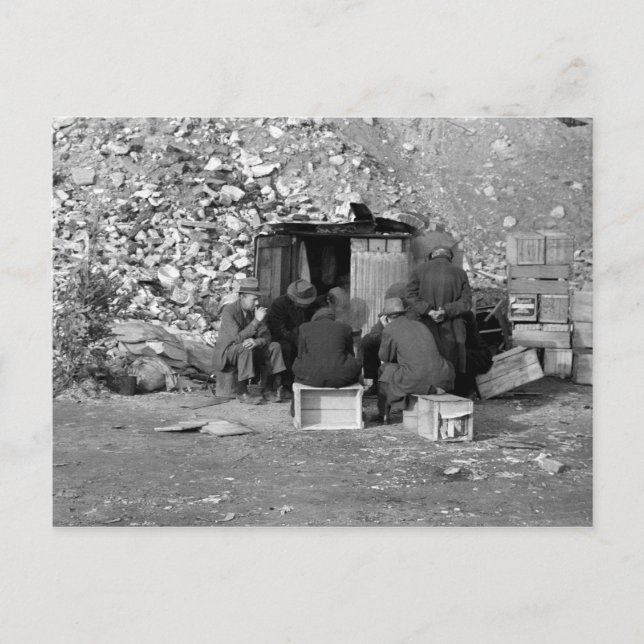 Obdachlose und Arbeitslose 1938 Postkarte (Vorderseite)