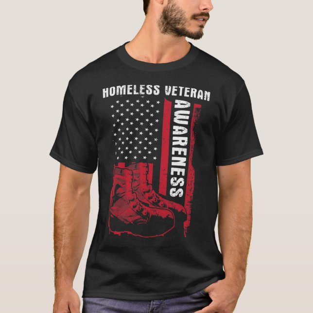 Obdachlose Veteranen Obdachlose Veteran Awareness  T-Shirt (Vorderseite)