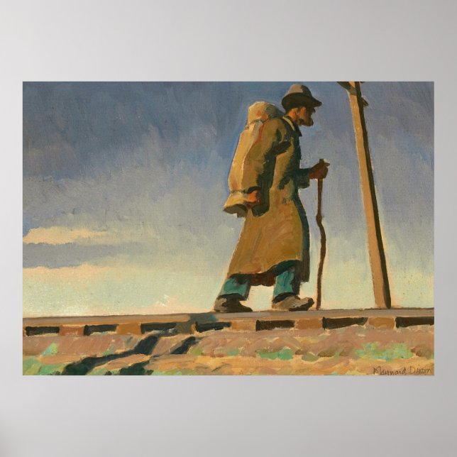 Obdachloser Mann, 1938 von Maynard Dixon Poster (Vorne)