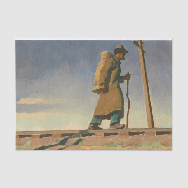 Obdachloser Mann von Maynard Dixon Seidenpapier (Vorderseite)