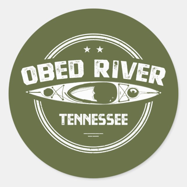 Obed River Tennessee Kayaking Runder Aufkleber (Vorderseite)