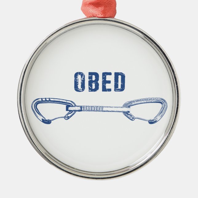Obed Rock Climbing Quickdraw Ornament Aus Metall (Vorne)