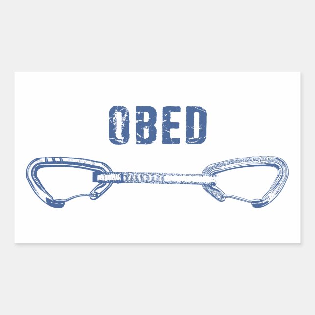 Obed Rock Kletter-Quickdraw Rechteckiger Aufkleber (Vorderseite)