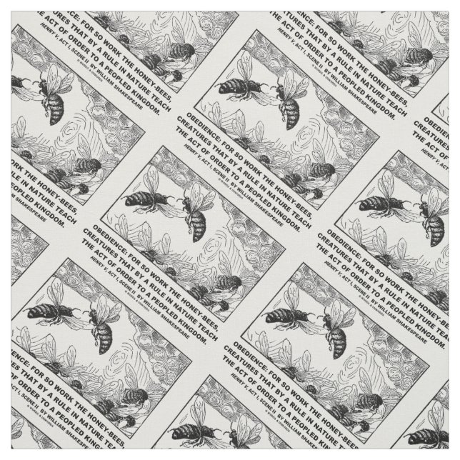 Obedience Work Honey Bees Henry V Shakespeare Stoff (Muster)