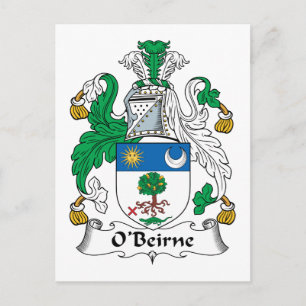 O'Beirne Familienwappen Postkarte