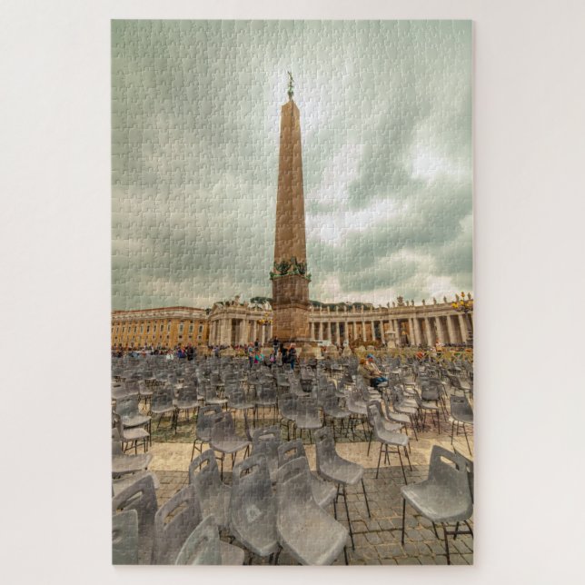 Obelisk mit Stühlen, Petersplatz, Rom, Italien Puzzle (Vertikal)