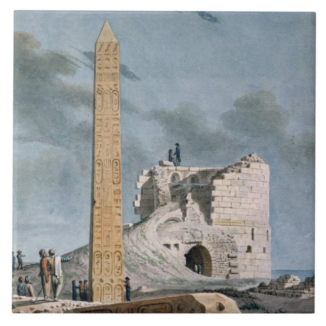 Obelisk von Kleopatra (w/c auf Papier) Fliese (Vorderseite)