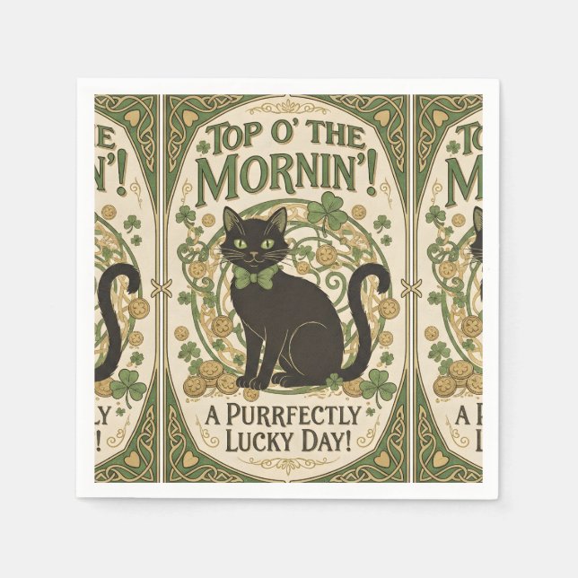 Oben am Morgen - St. Patrick's Day Serviette (Vorderseite)