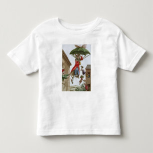 Oben gehalten durch Regenschirme und Kleinkind T-shirt