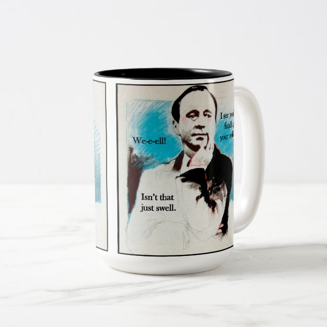 Oben gehoben auf Kaffee Zweifarbige Tasse (VorderseiteRechts)